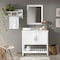 Alaterre Furniture Bennet 2pc Wooden Bathroom Vanity Set - 36-in. L Vanity, 30-in. L Rectangular Mirror, White AVAN3600WHA - alternate 7